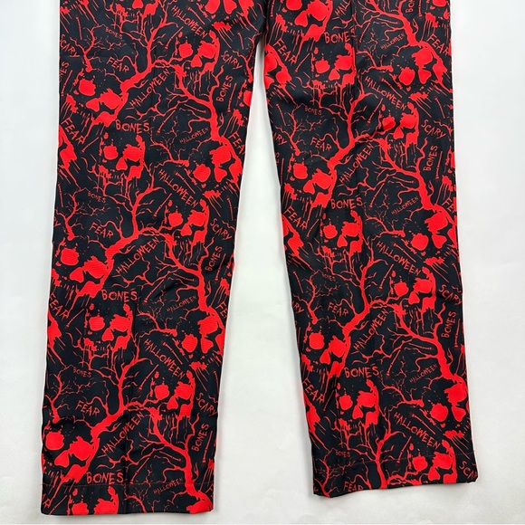 Men’s Halloween Balck Red Fear Bones Halloween Print Suit Size XL - Picture 7 of 15
